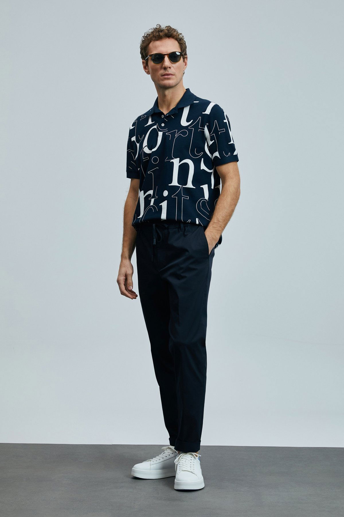 Lufian Erkek Dıamond Smart Polo T-Shirt 111040219 Lacivert - 2