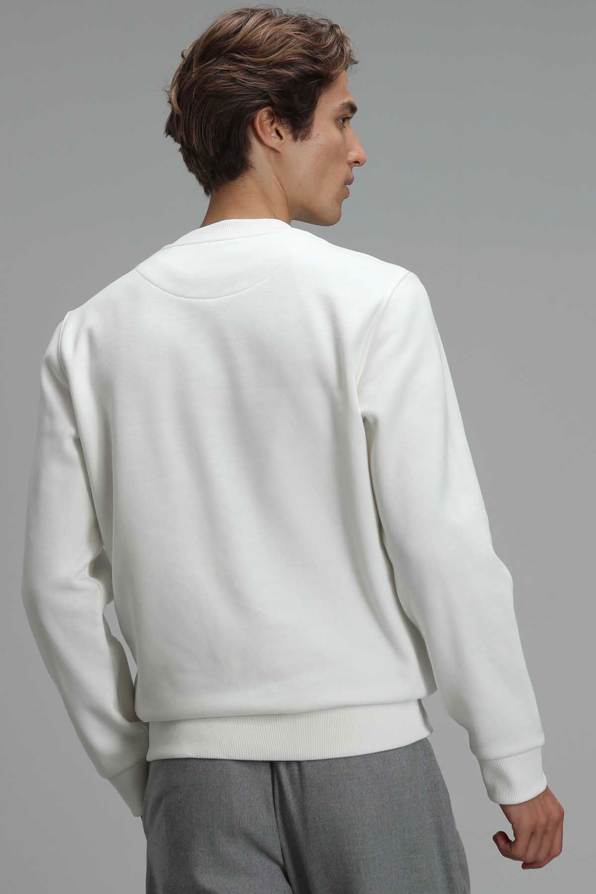 Lufian Erkek Donovan Sweatshirt 627112030078 Kırık Beyaz - 5