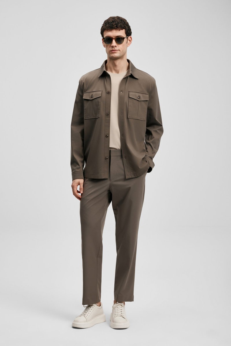 Lufian Erkek Eron Smart Chino Slim Fit Pantolon 111190360 Kum - Lufian
