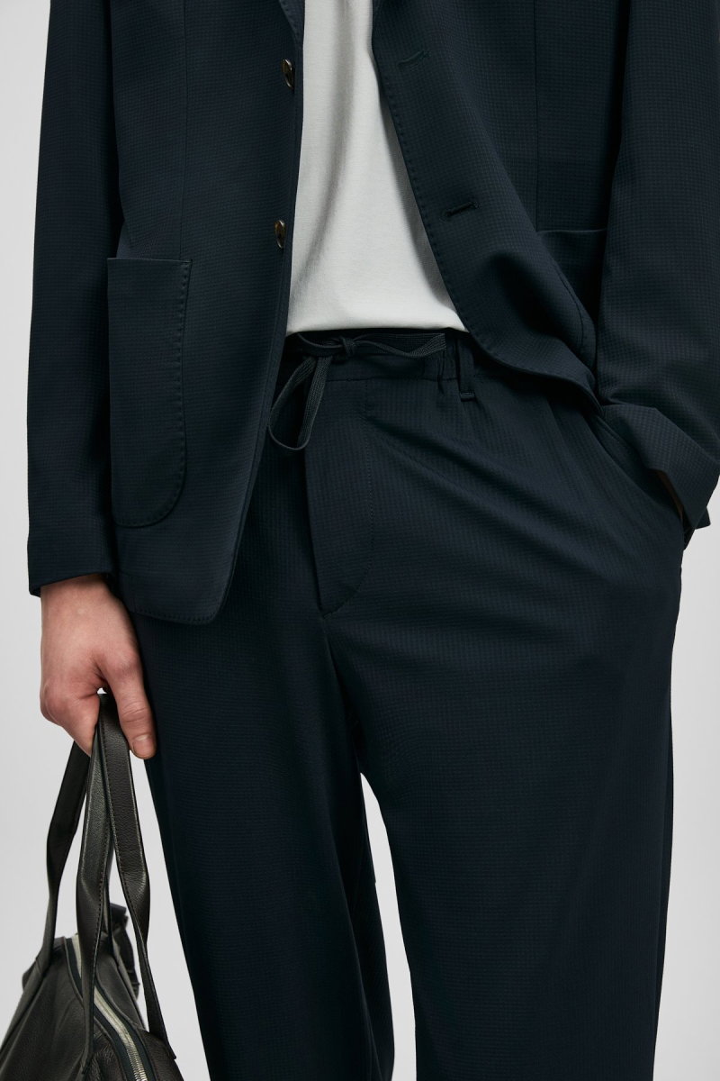 Lufian Erkek Evrıc Smart Slim Fit Chino Pantolon 111190361 Lacivert - 3