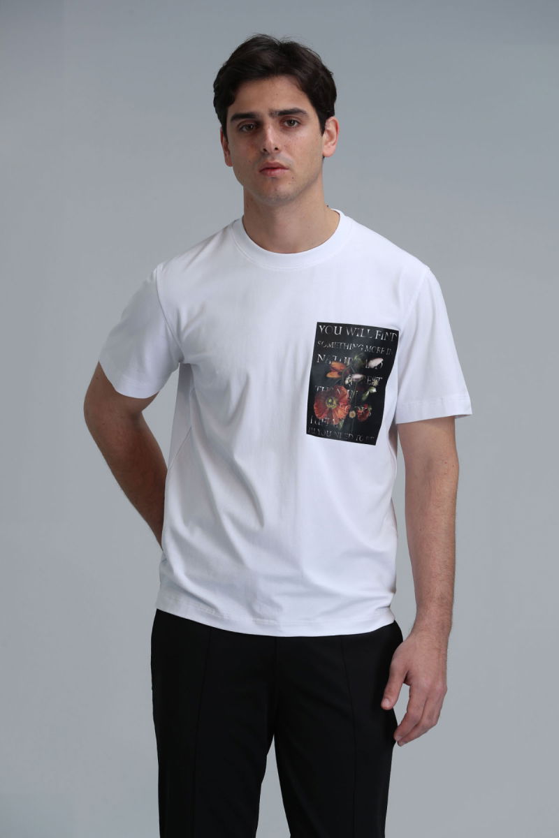 Lufian Erkek Exotıc Modern Grafik T-Shirt 111020202 Beyaz - 3