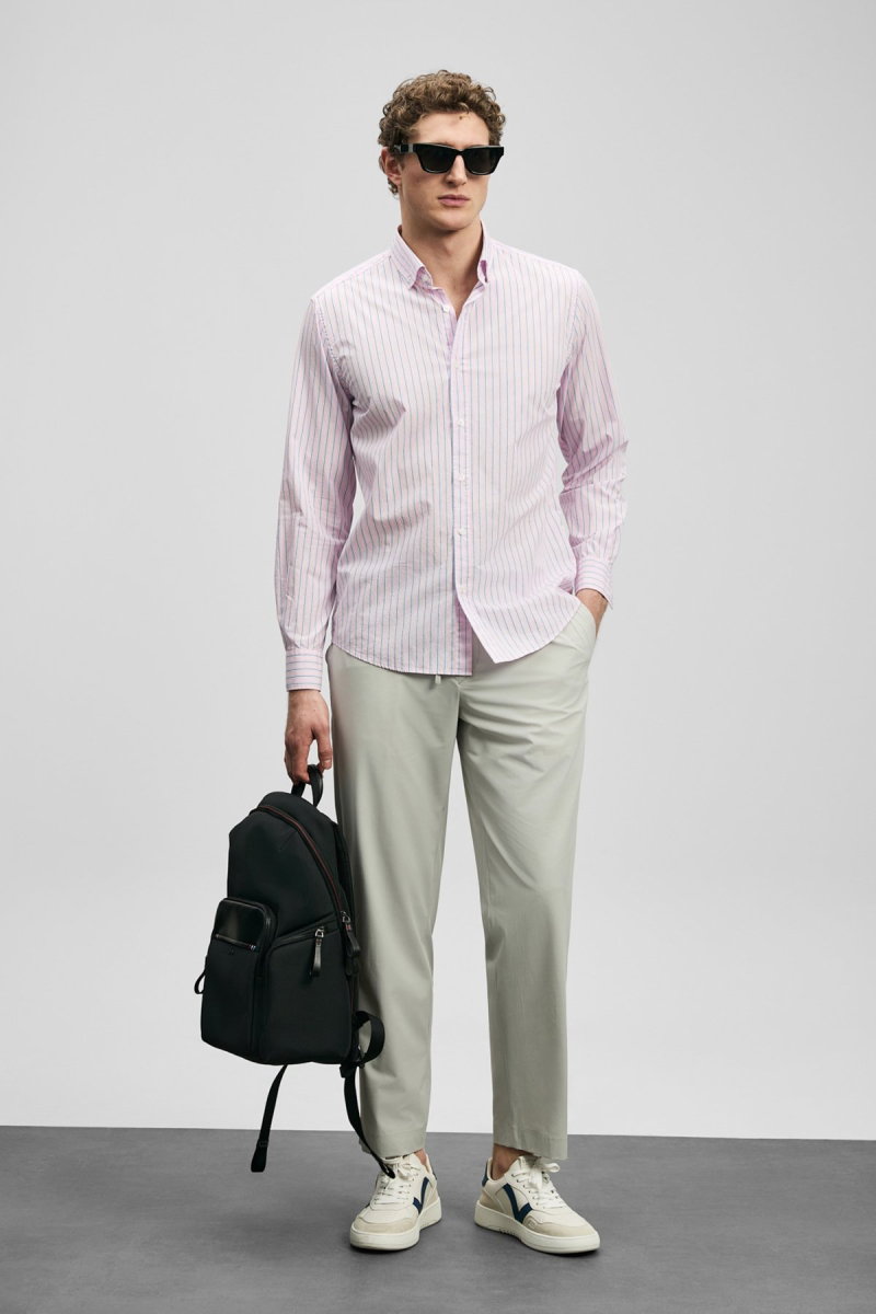 Lufian Erkek Fenrıc Smart Slim Fit Chino Pantolon 111190362 Taş - Lufian