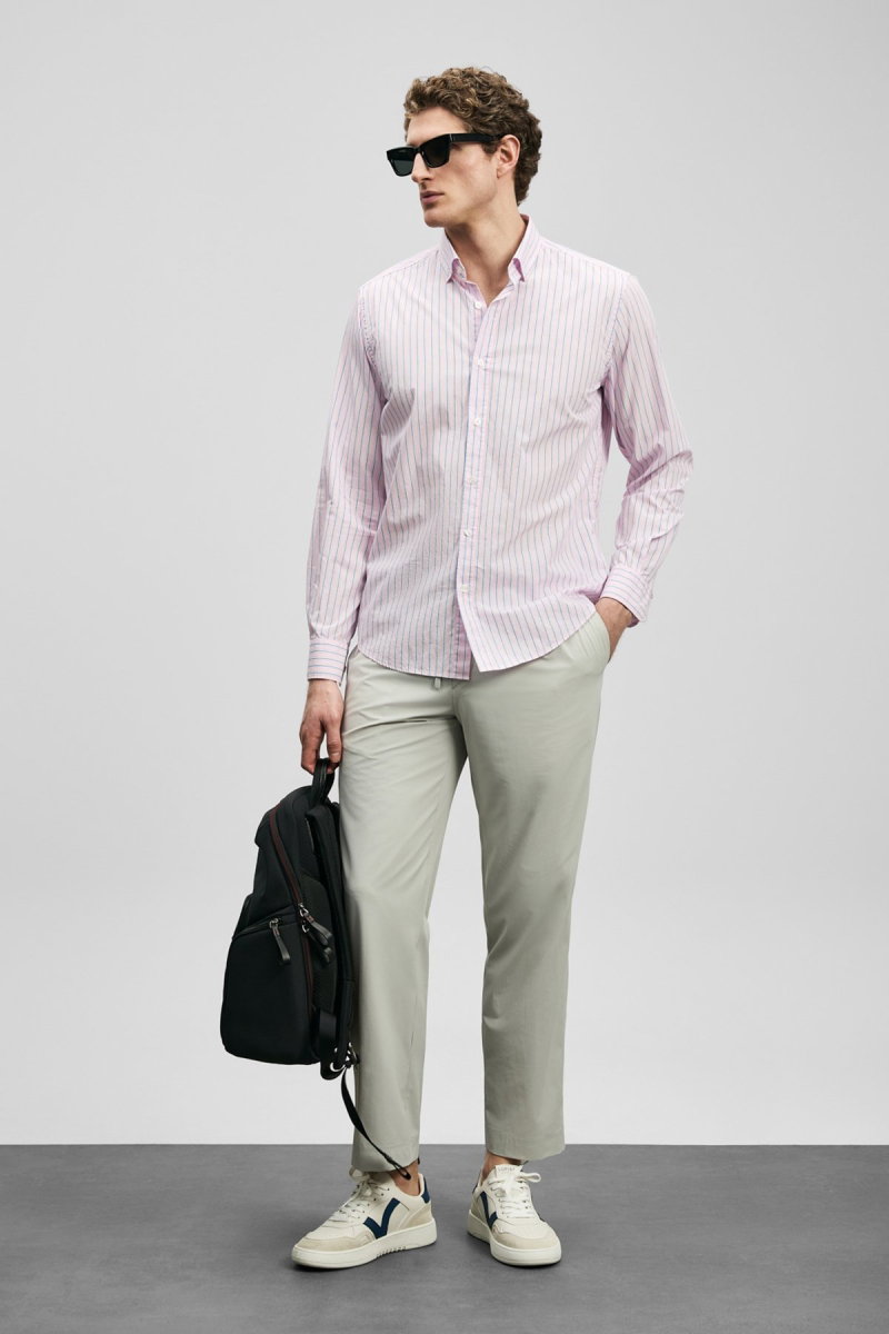 Lufian Erkek Fenrıc Smart Slim Fit Chino Pantolon 111190362 Taş - 3