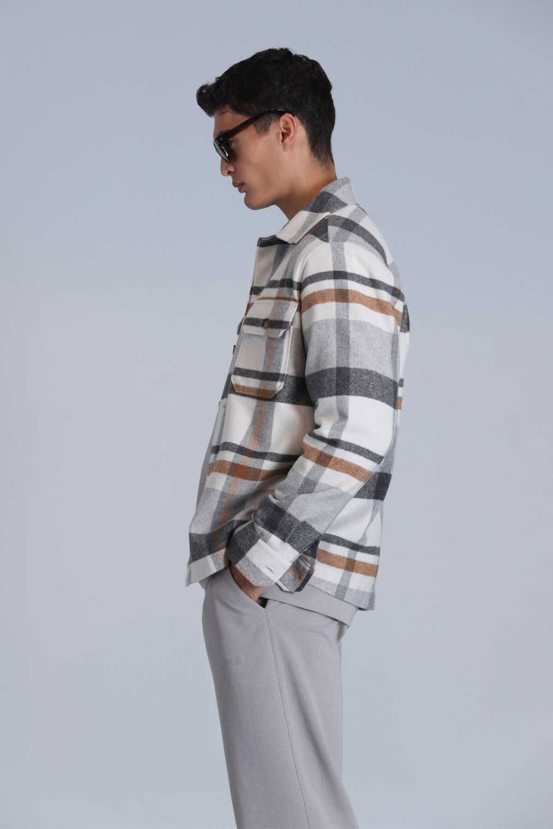 Lufian Erkek Fera Basic Slim Fit Gömlek 112010659 Gri - 3