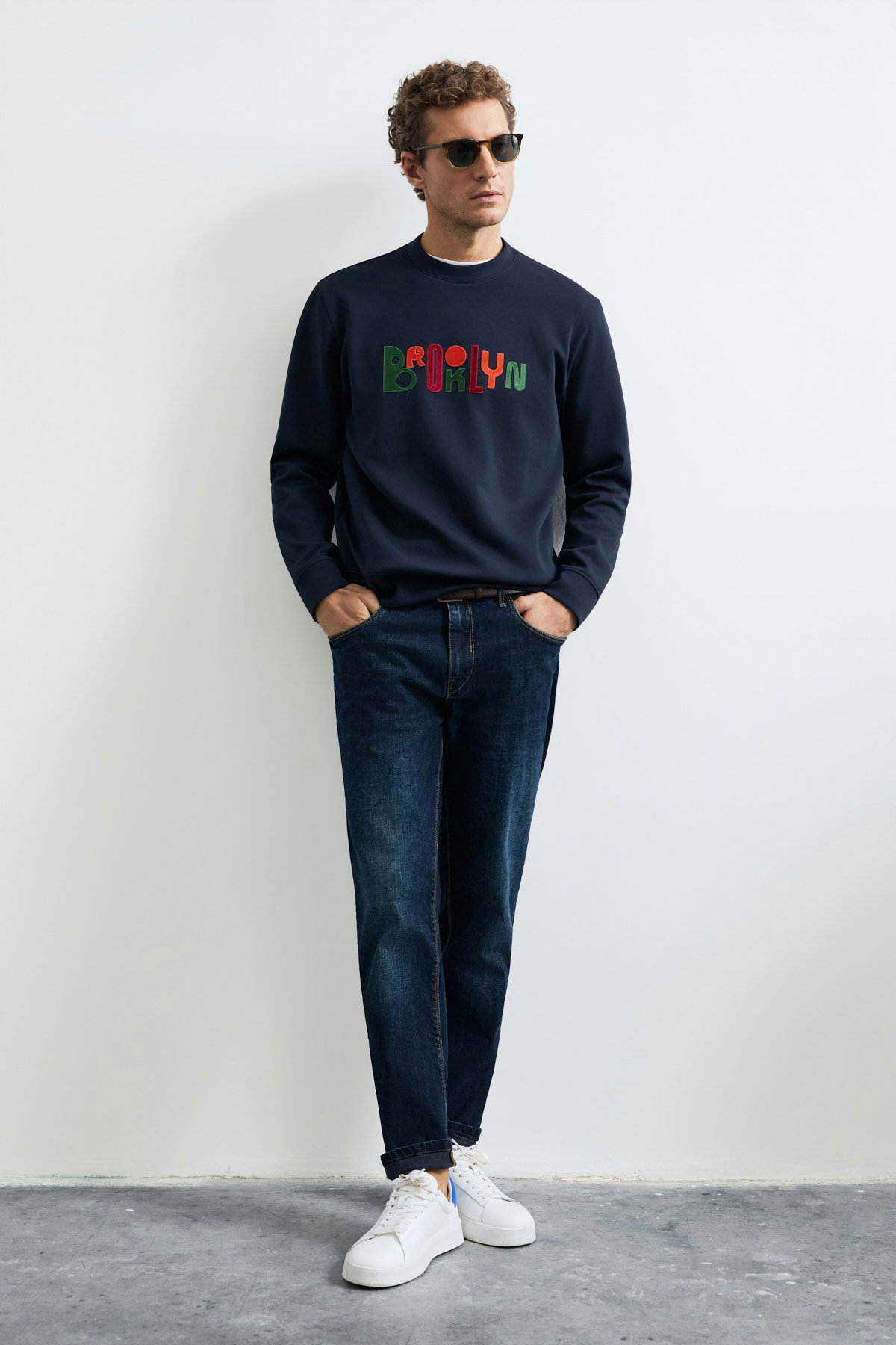 Lufian Erkek Fınn Sweatshirt 112030202 Lacivert - 1