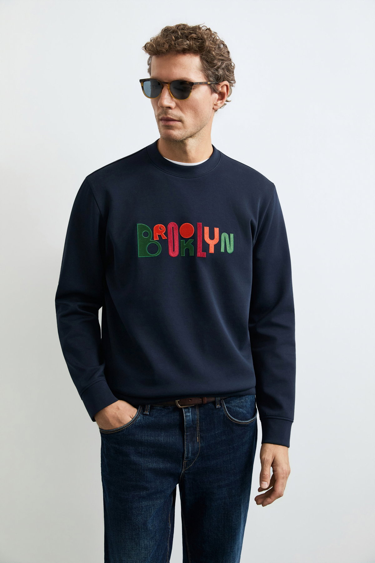 Lufian Erkek Fınn Sweatshirt 112030202 Lacivert - 2