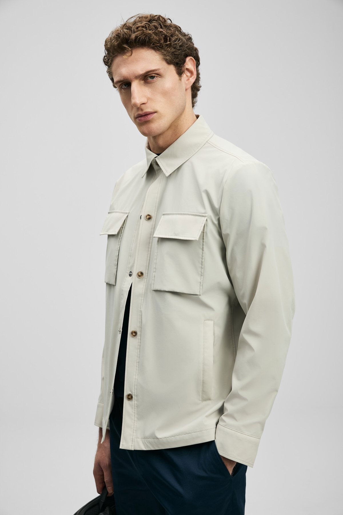 Lufian Erkek Flex Gömlek Ceket 111120072 Taş - 3