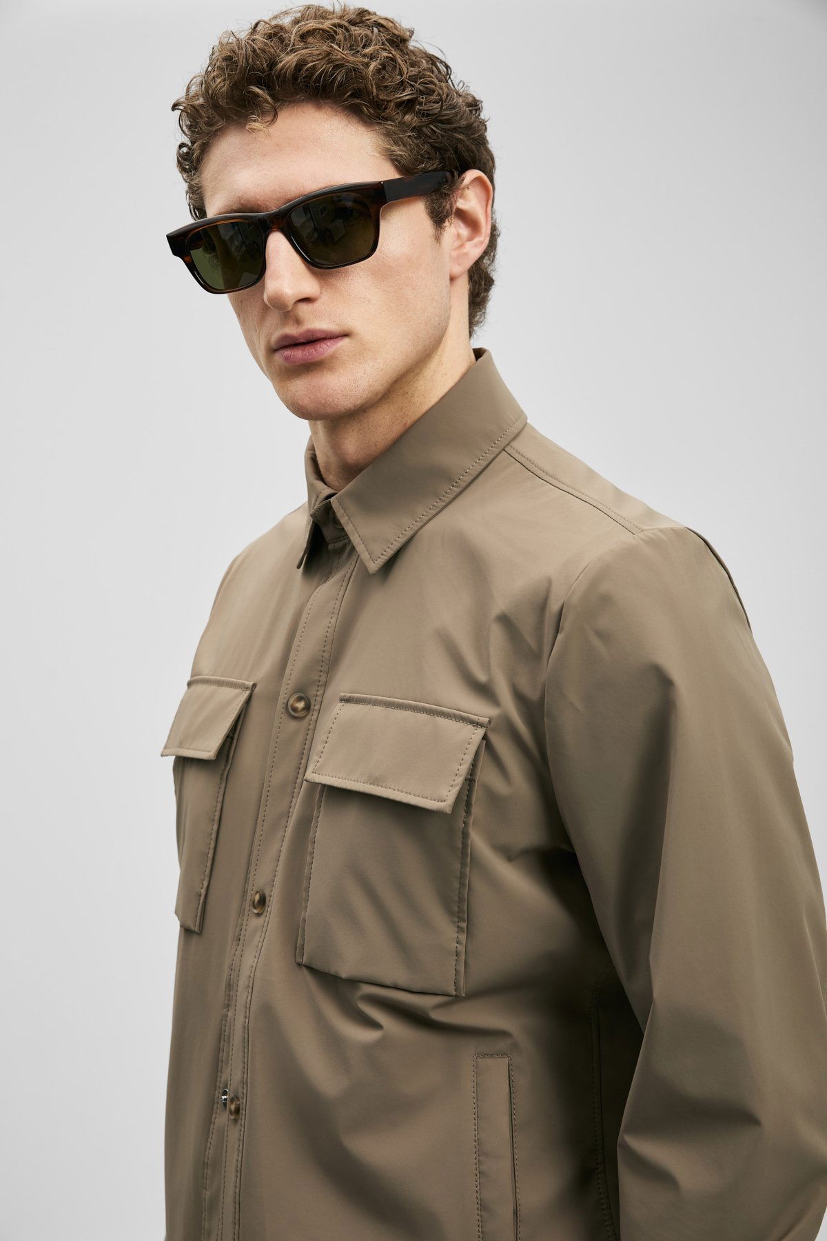 Lufian Erkek Flex Gömlek Ceket 111120072 Toprak - 3