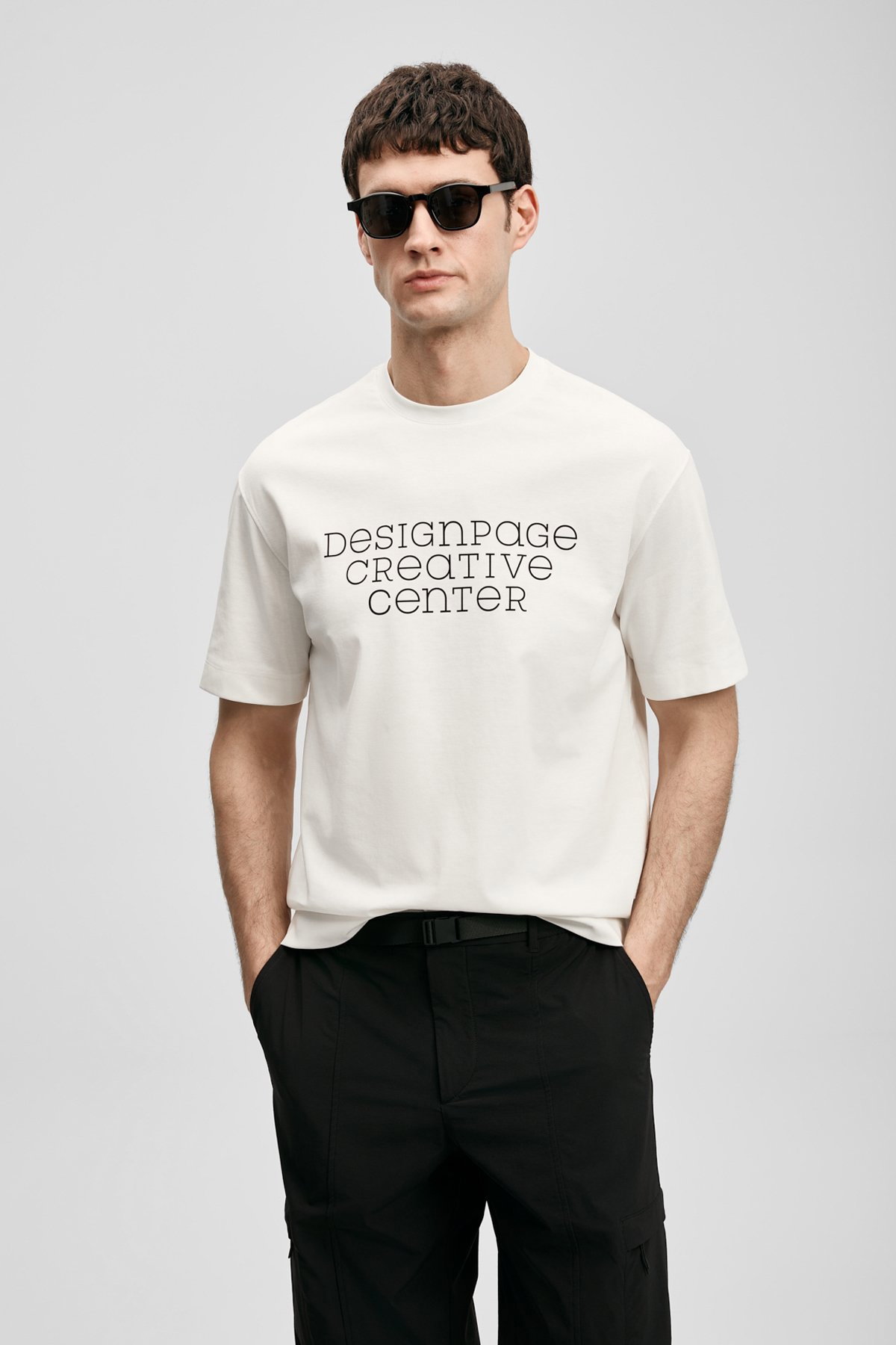 Lufian Erkek Frank Modern Grafik T-Shirt 111020284 Kırık Beyaz - 3