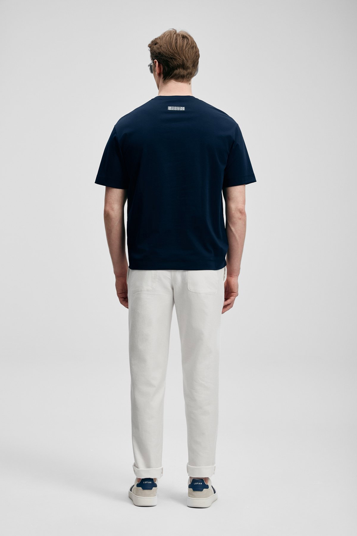 Lufian Erkek Frank Modern Grafik T-Shirt 111020284 Lacivert - 4