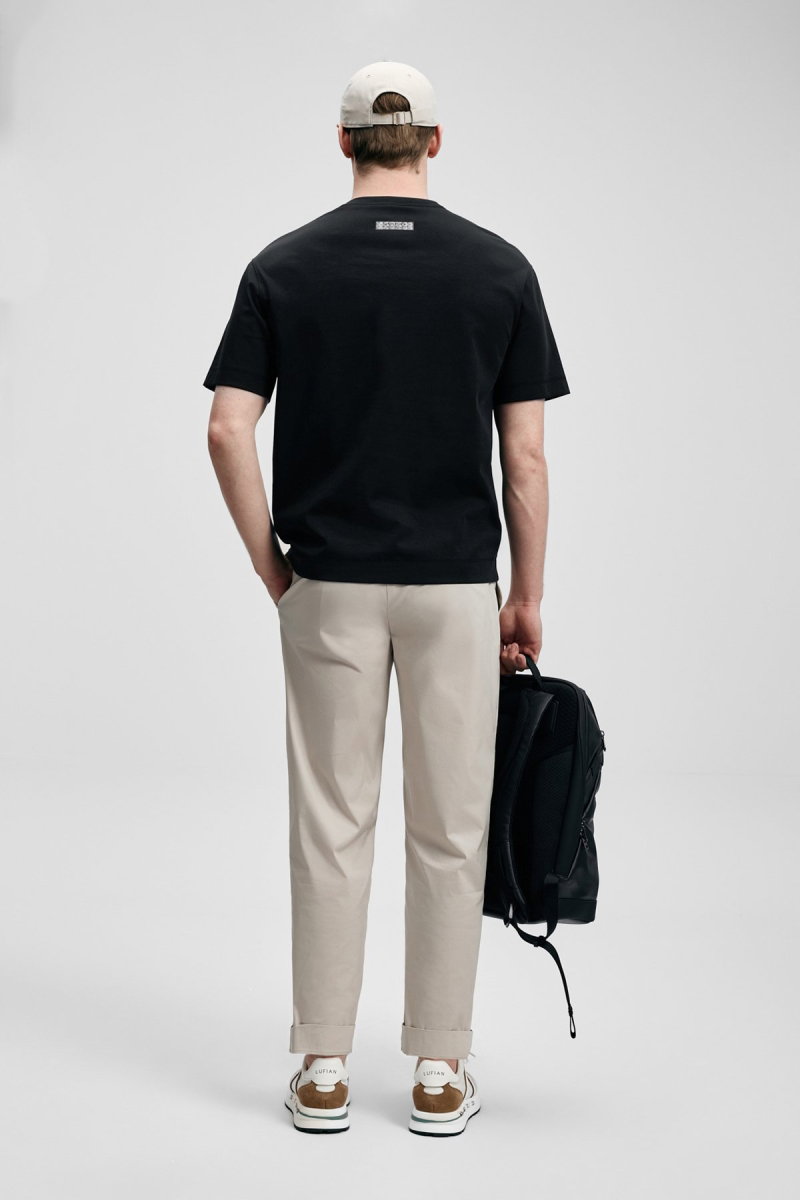 Lufian Erkek Frank Modern Grafik T-Shirt 111020284 Siyah - 4