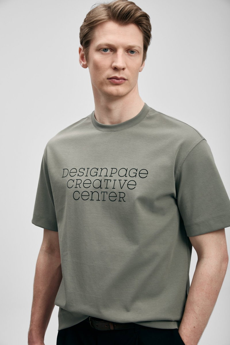 Lufian Erkek Frank Modern Grafik T-Shirt 111020284 Yeşil - 3