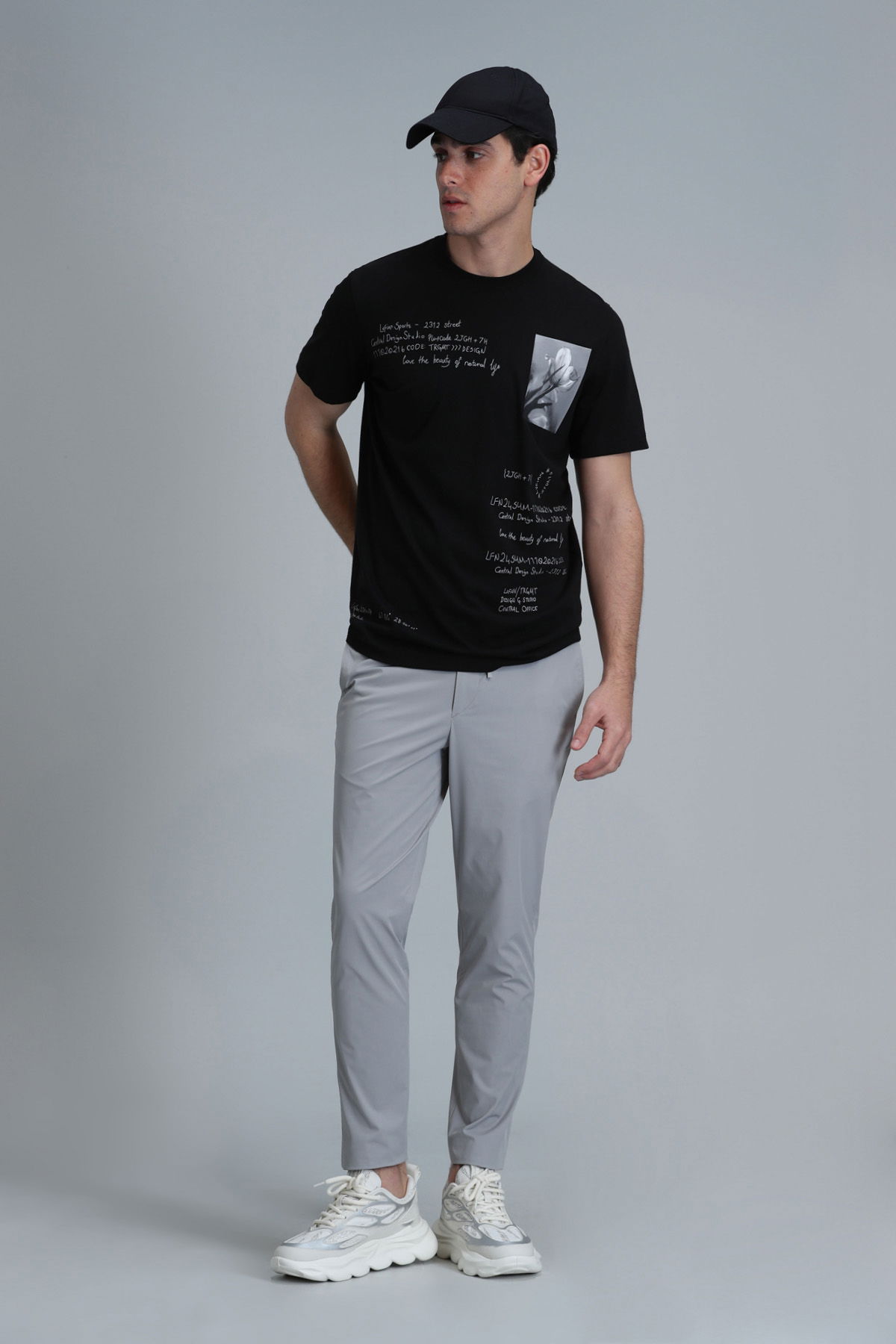 Lufian Erkek Fred Modern Grafik T-Shirt 111020219 Siyah - 3