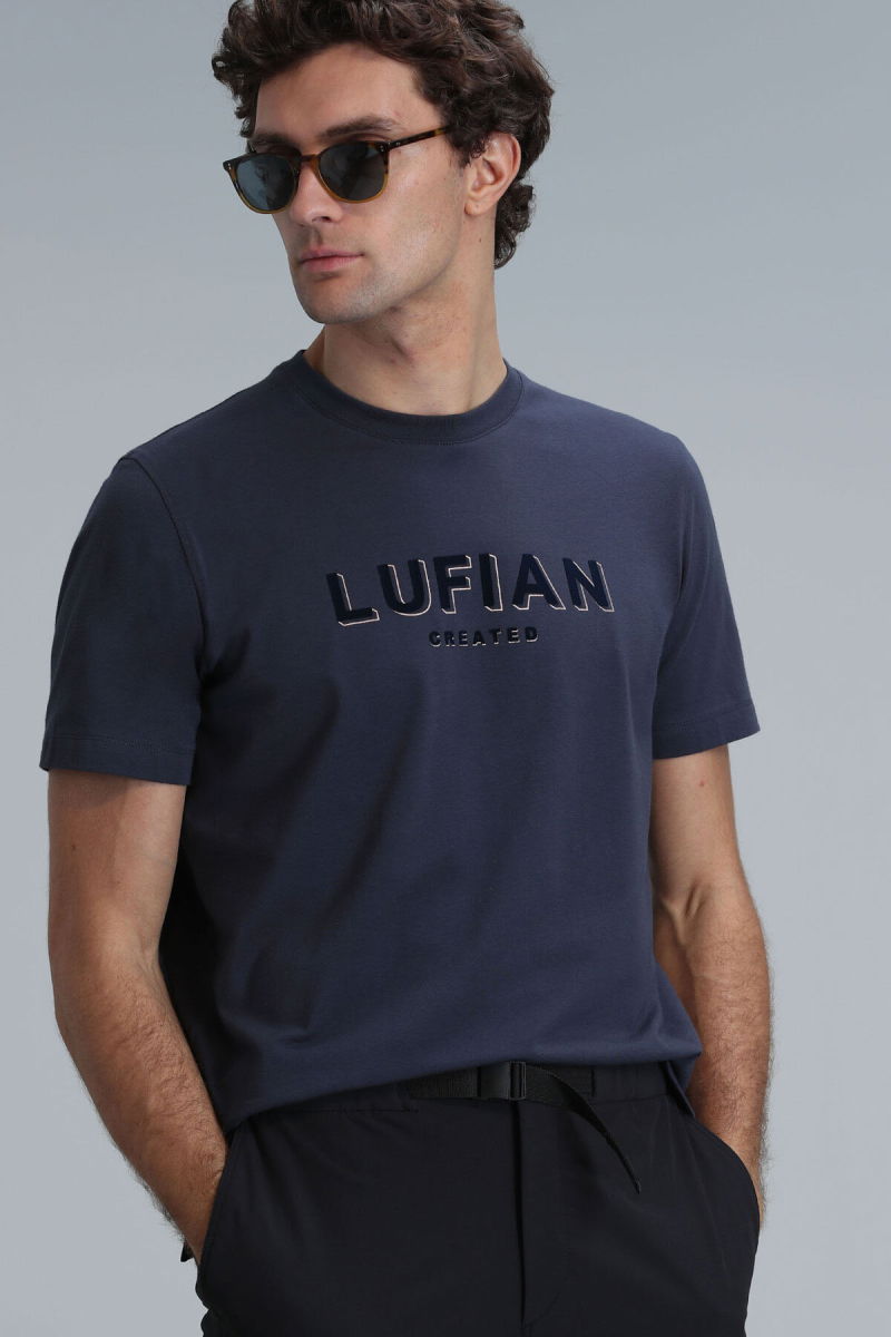 Lufian Erkek Gold Modern Grafik T-Shirt 111020191 Antrasit - 3