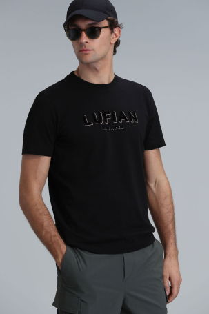 Lufian Erkek Gold Modern Grafik T-Shirt 111020191 Siyah 