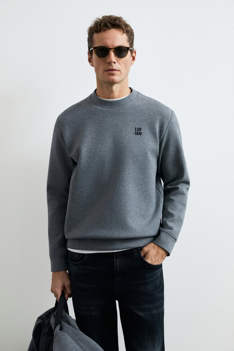 Lufian Erkek Grand Sweatshirt 112030192 Gri - Lufian