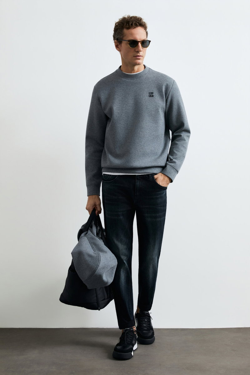 Lufian Erkek Grand Sweatshirt 112030192 Gri - 2