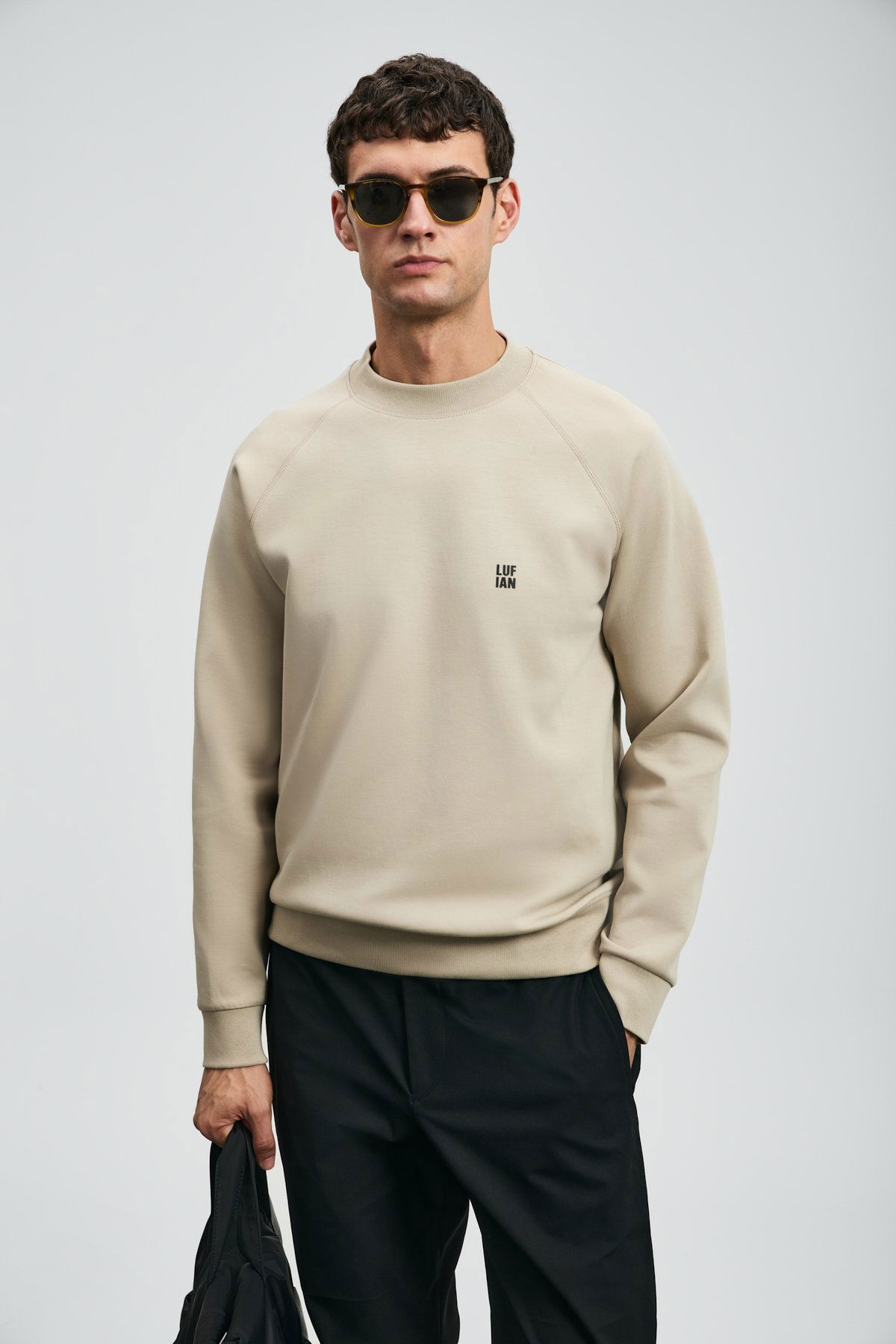Lufian Erkek Grant Sweatshirt 112030179 Bej - 1