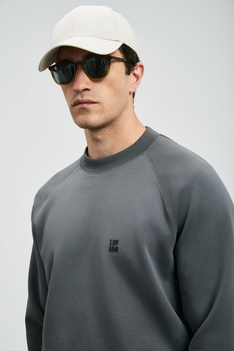 Lufian Erkek Grant Sweatshirt 112030179 Koyu Gri - 3