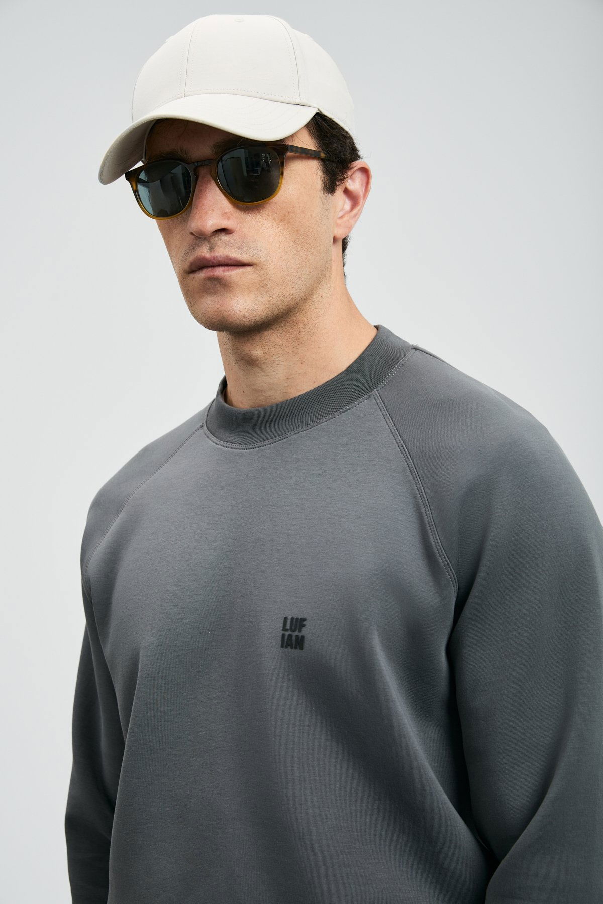 Lufian Erkek Grant Sweatshirt 112030179 Koyu Gri - 3