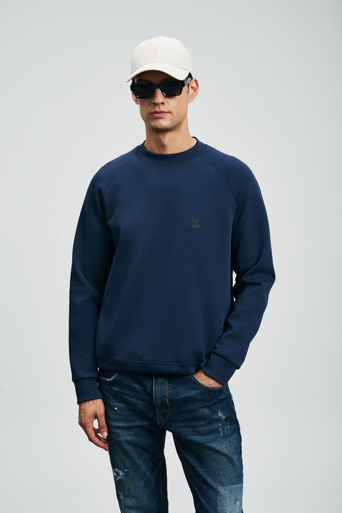 Lufian Erkek Grant Sweatshirt 112030179 Lacivert - 1
