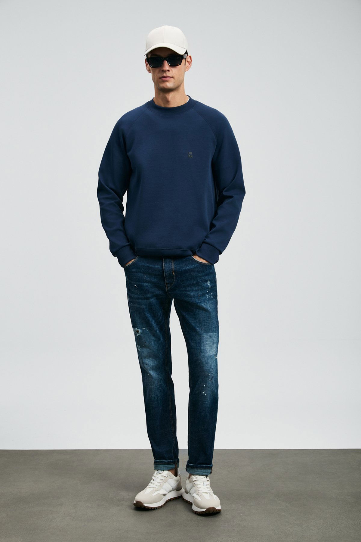 Lufian Erkek Grant Sweatshirt 112030179 Lacivert - 2