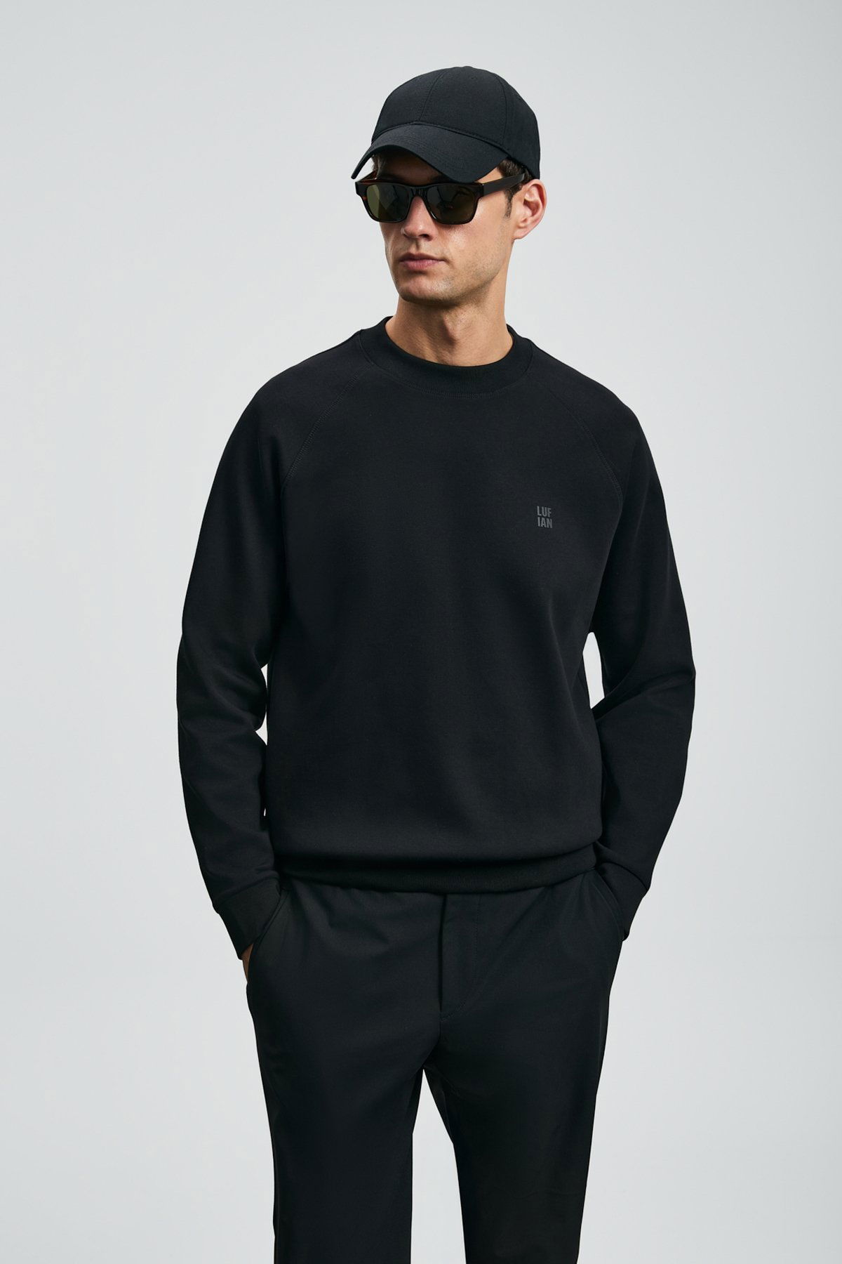 Lufian Erkek Grant Sweatshirt 112030179 Siyah - 1