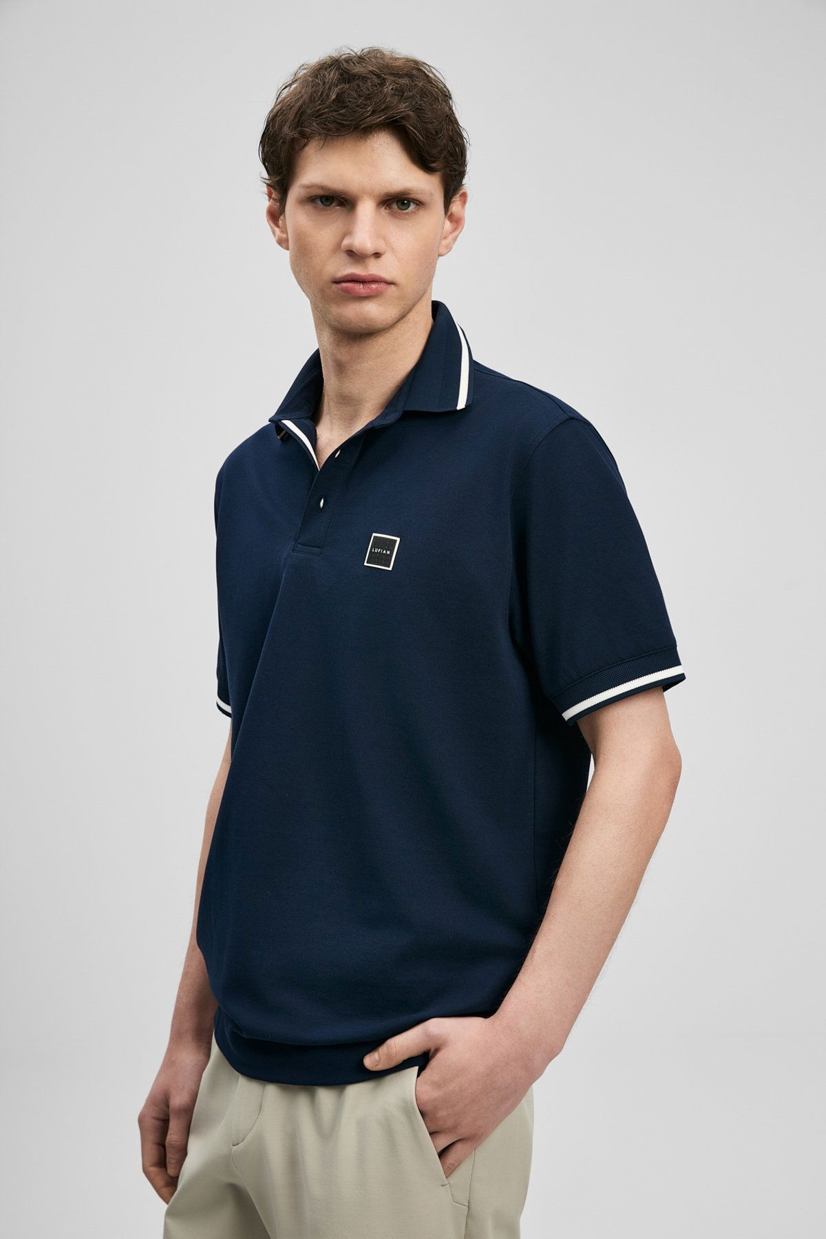 Lufian Erkek Grom Smart Polo T-Shirt 111040232 Lacivert - 1