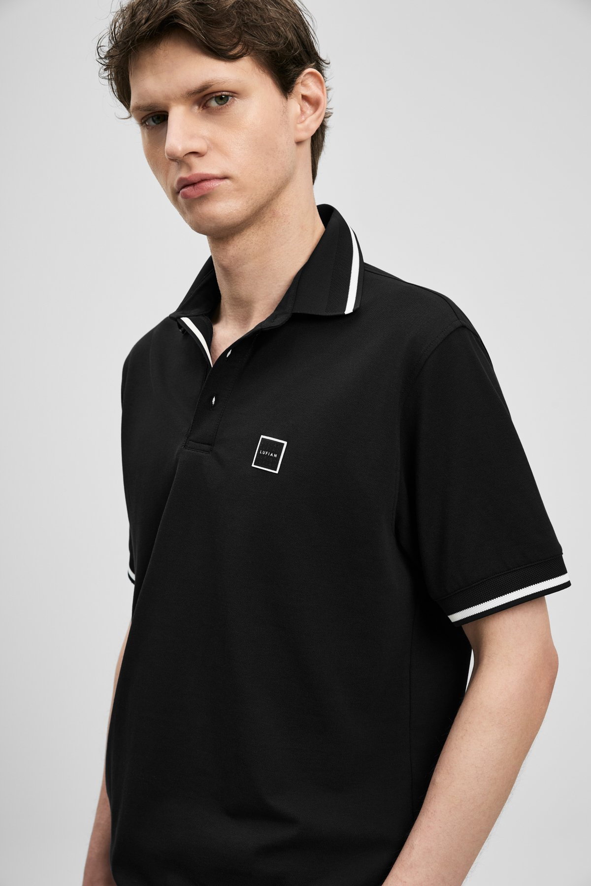 Lufian Erkek Grom Smart Polo T-Shirt 111040232 Siyah - 1