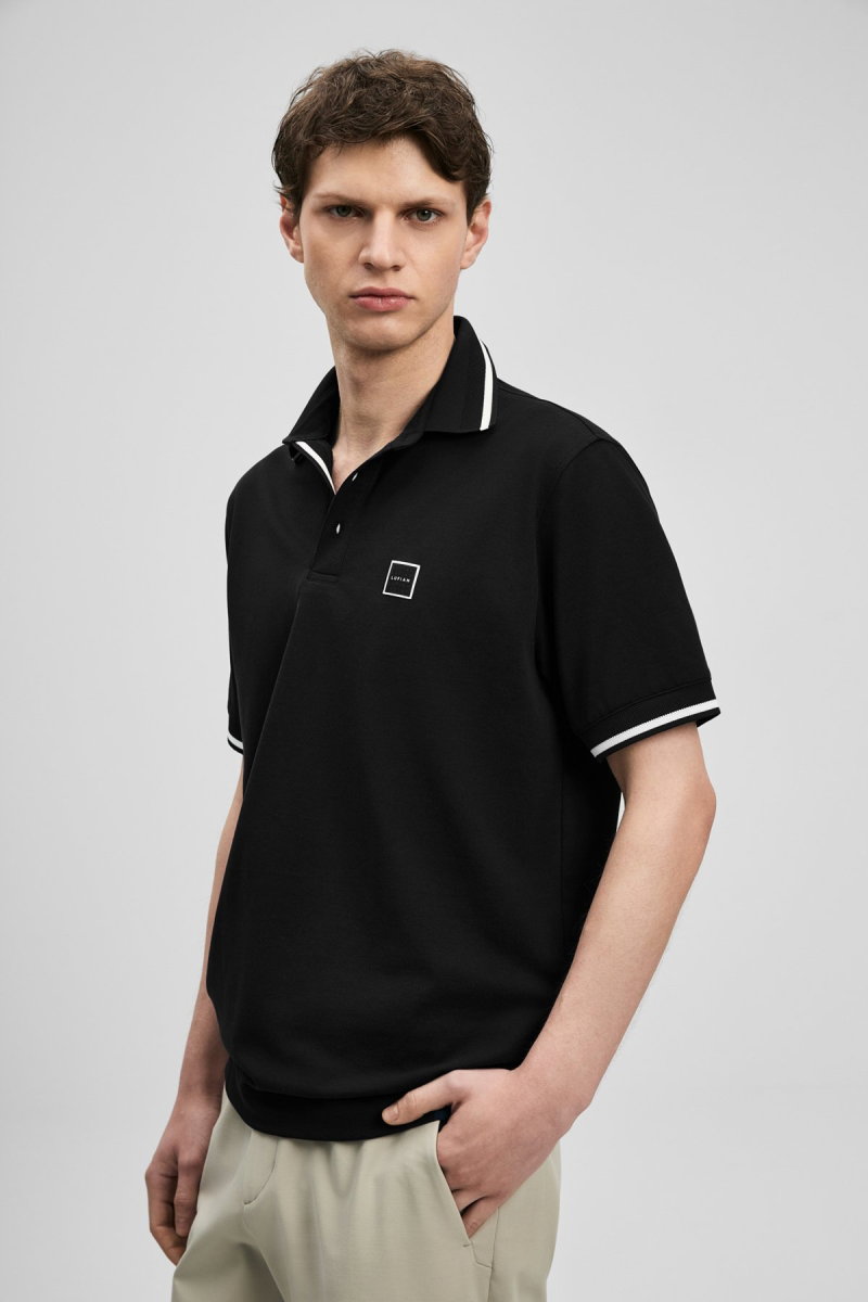 Lufian Erkek Grom Smart Polo T-Shirt 111040232 Siyah - 3