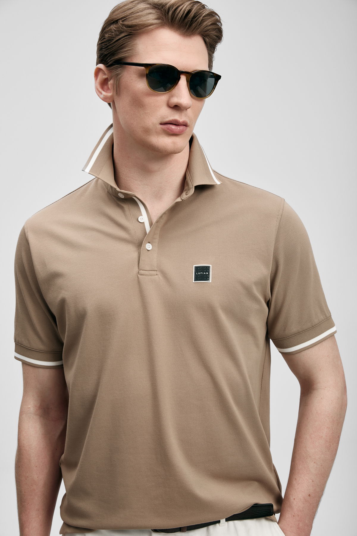 Lufian Erkek Grom Smart Polo T-Shirt 111040232 Toprak - 4