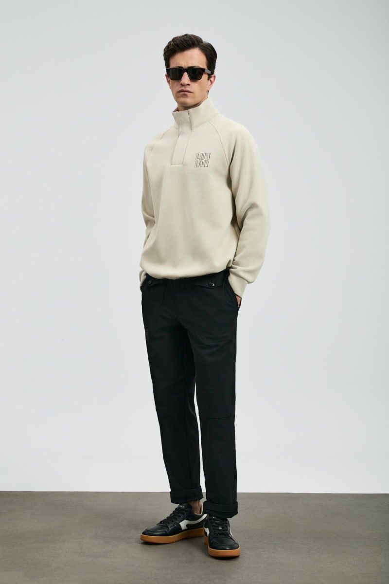 Lufian Erkek Hazel Sweatshirt 112030190 Ekru - 2