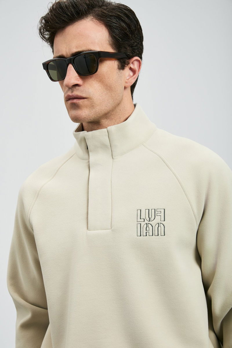 Lufian Erkek Hazel Sweatshirt 112030190 Ekru - 3