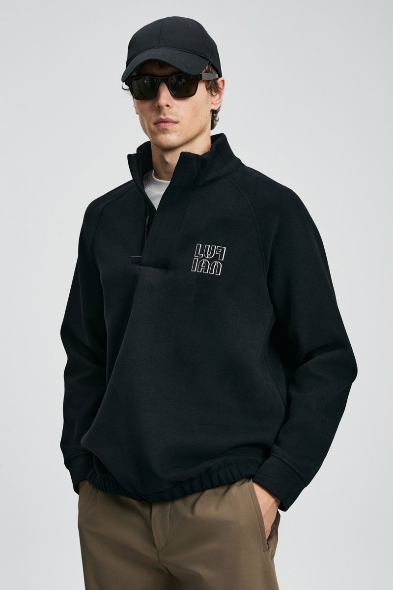 Lufian Erkek Hazel Sweatshirt 112030190 Siyah - Lufian