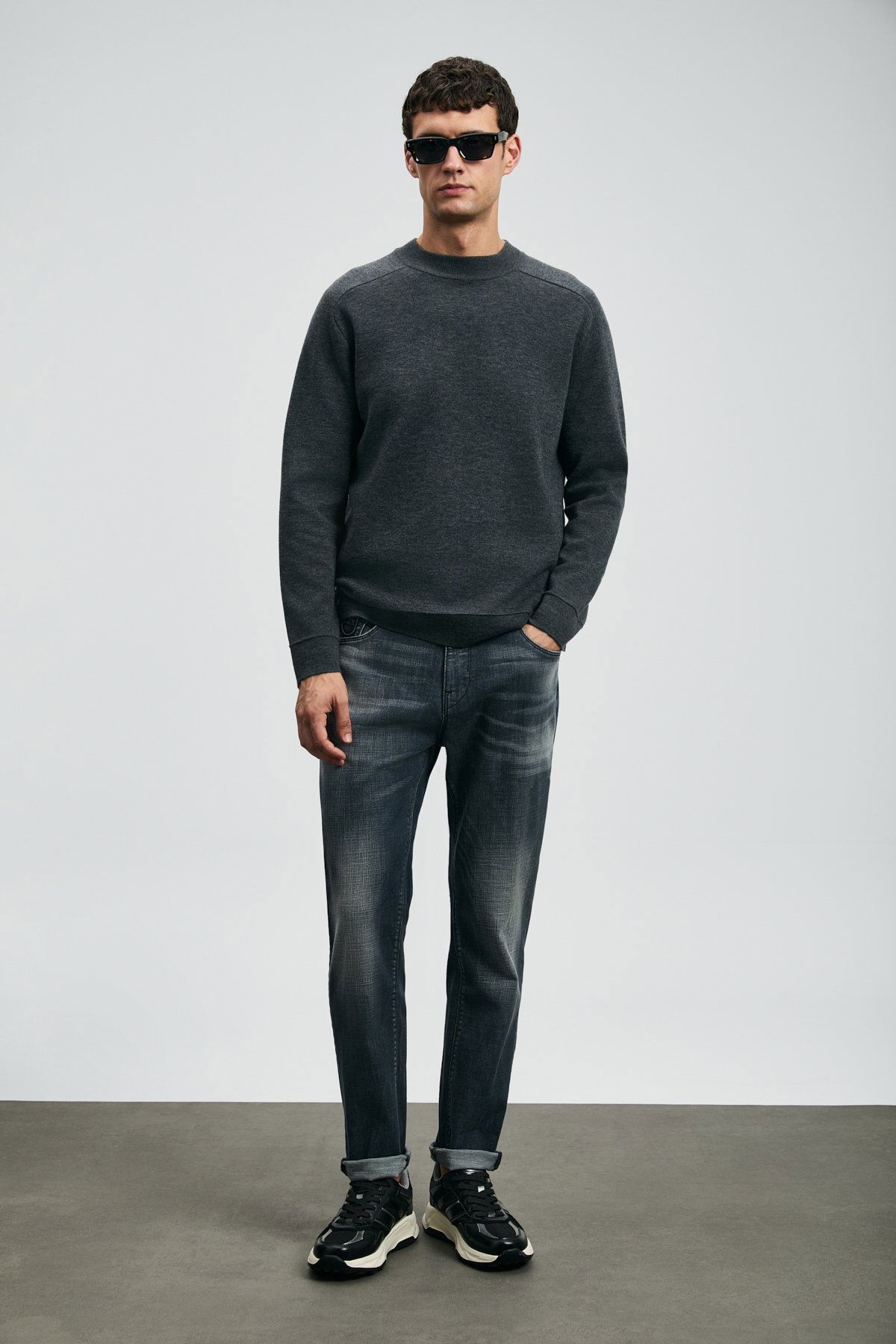 Lufian Erkek Hegel Spor Slim Fit Jean Pantolon 112200265 Gri - 1