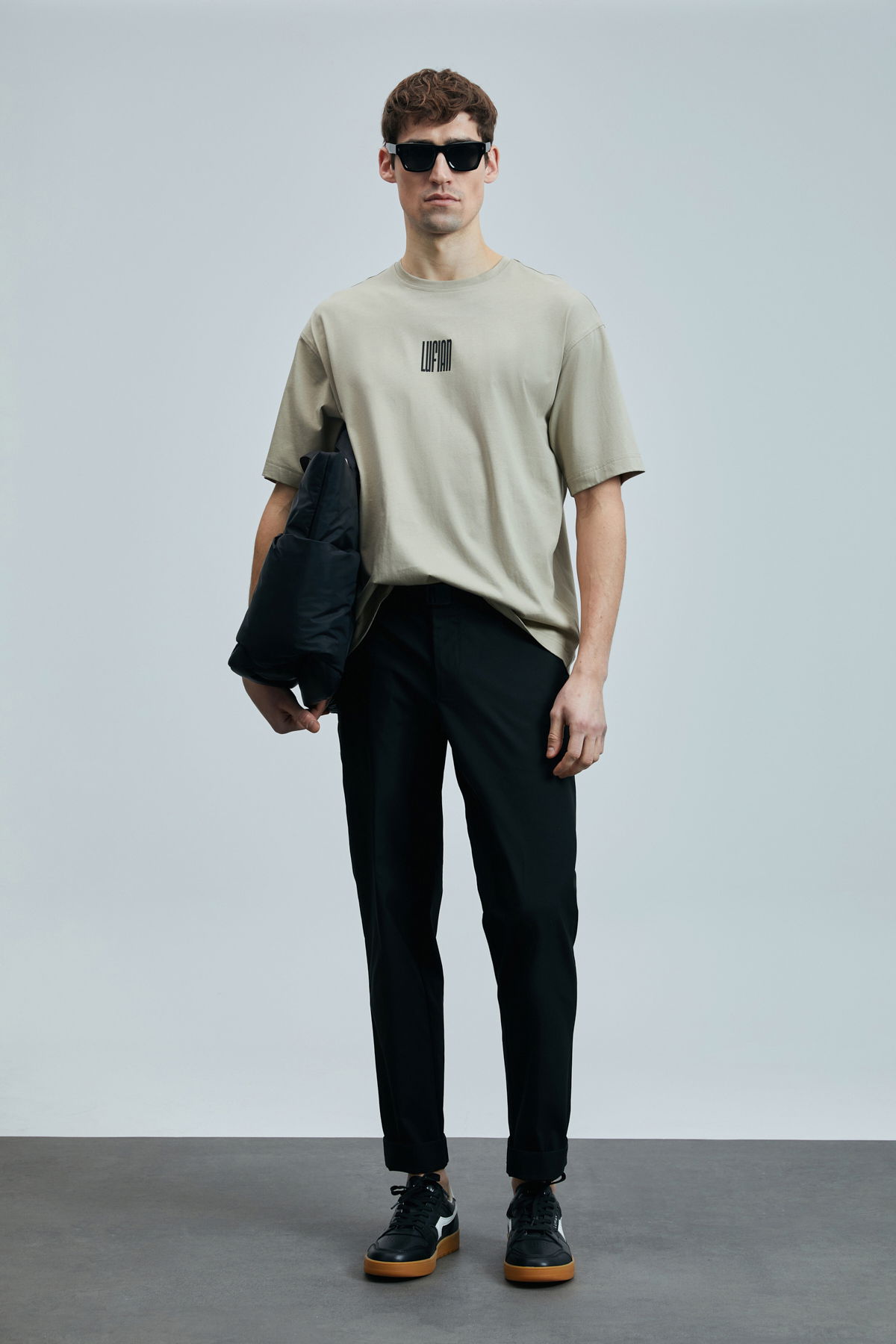 Lufian Erkek Helıx Modern Grafik T-Shirt 111020245 Bej - 1