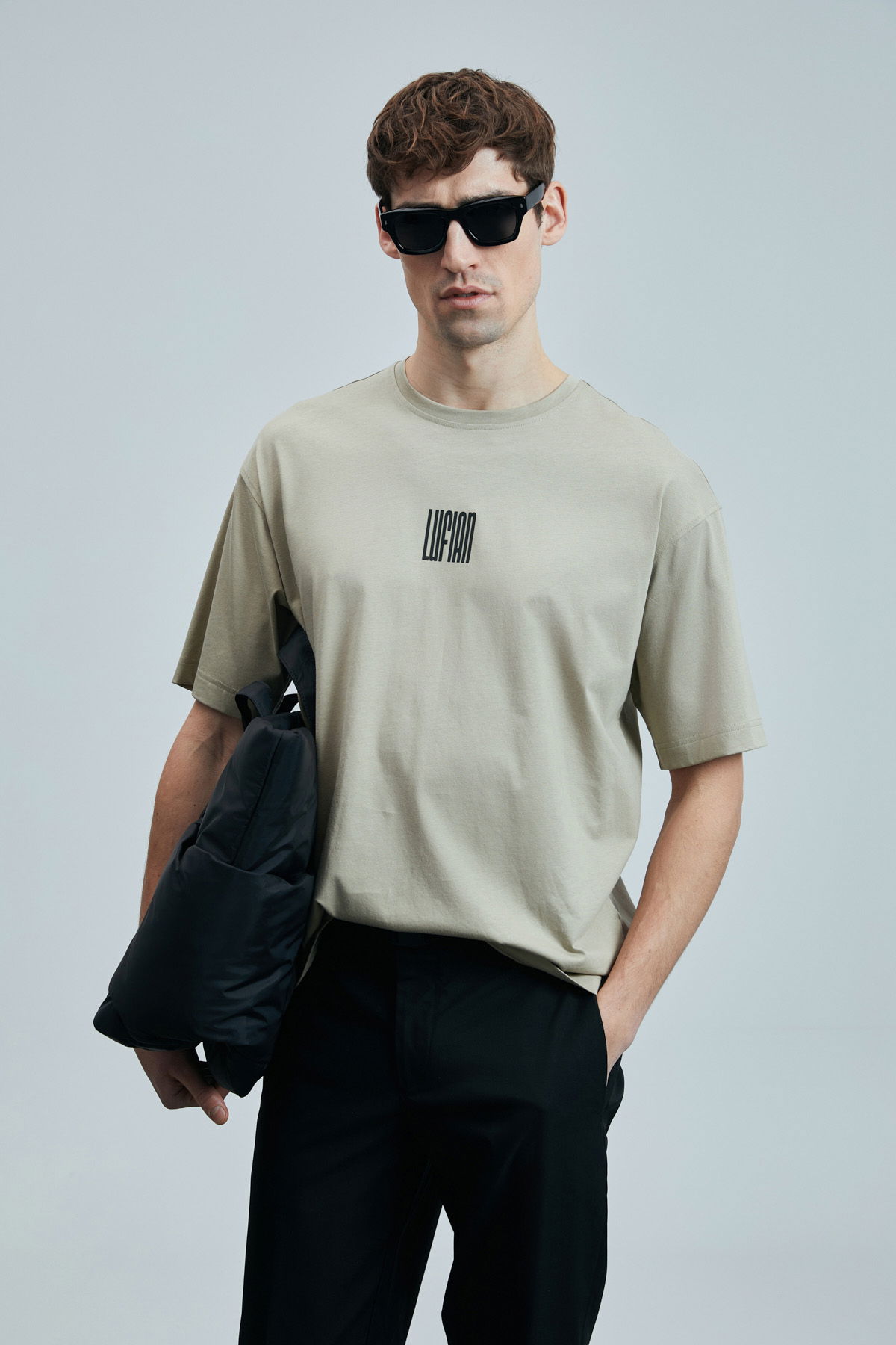 Lufian Erkek Helıx Modern Grafik T-Shirt 111020245 Bej - 2