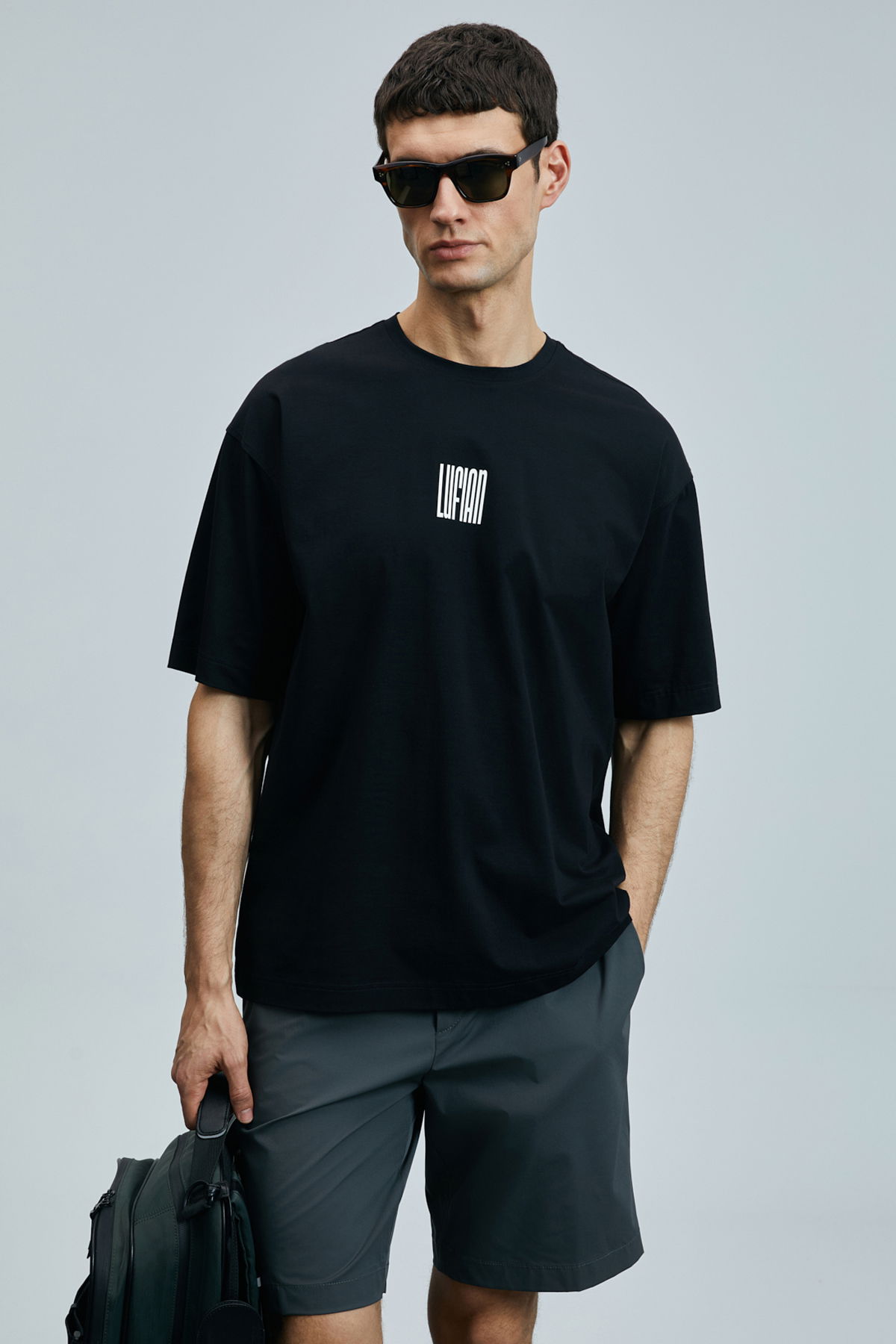 Lufian Erkek Helıx Modern Grafik T-Shirt 111020245 Siyah - 2