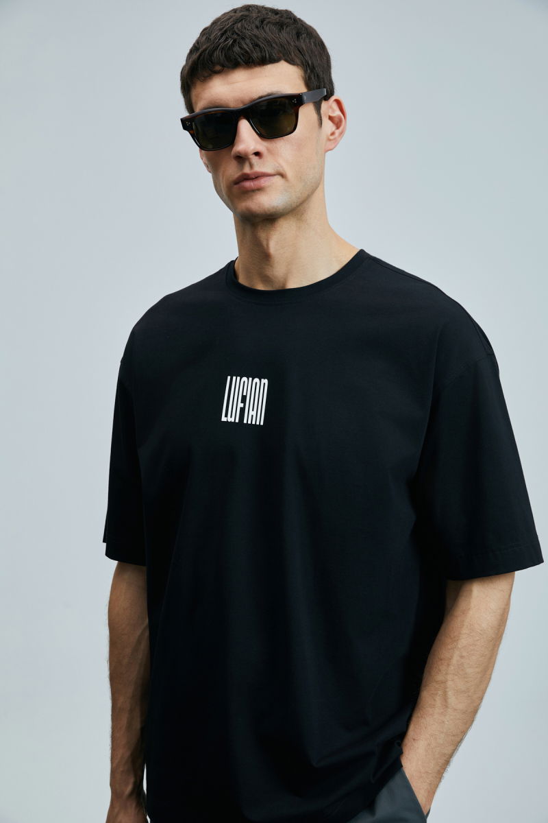 Lufian Erkek Helıx Modern Grafik T-Shirt 111020245 Siyah - 3