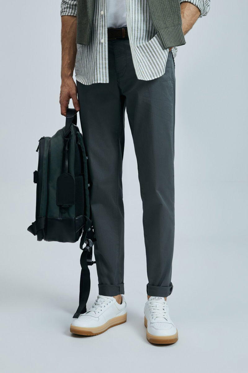Lufian Erkek Helt 5 Cep Slim Fit Spor Pantolon 111190347 Koyu Yeşil - 3