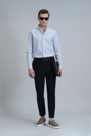 Lufian Erkek Hery Smart Chino Slim Fit Pantolon 111190318 Lacivert - 3