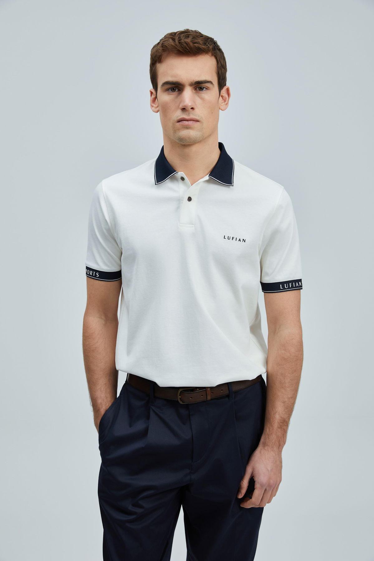 Lufian Erkek Hold Smart Polo T-Shirt 111040226 Kırık Beyaz - 1