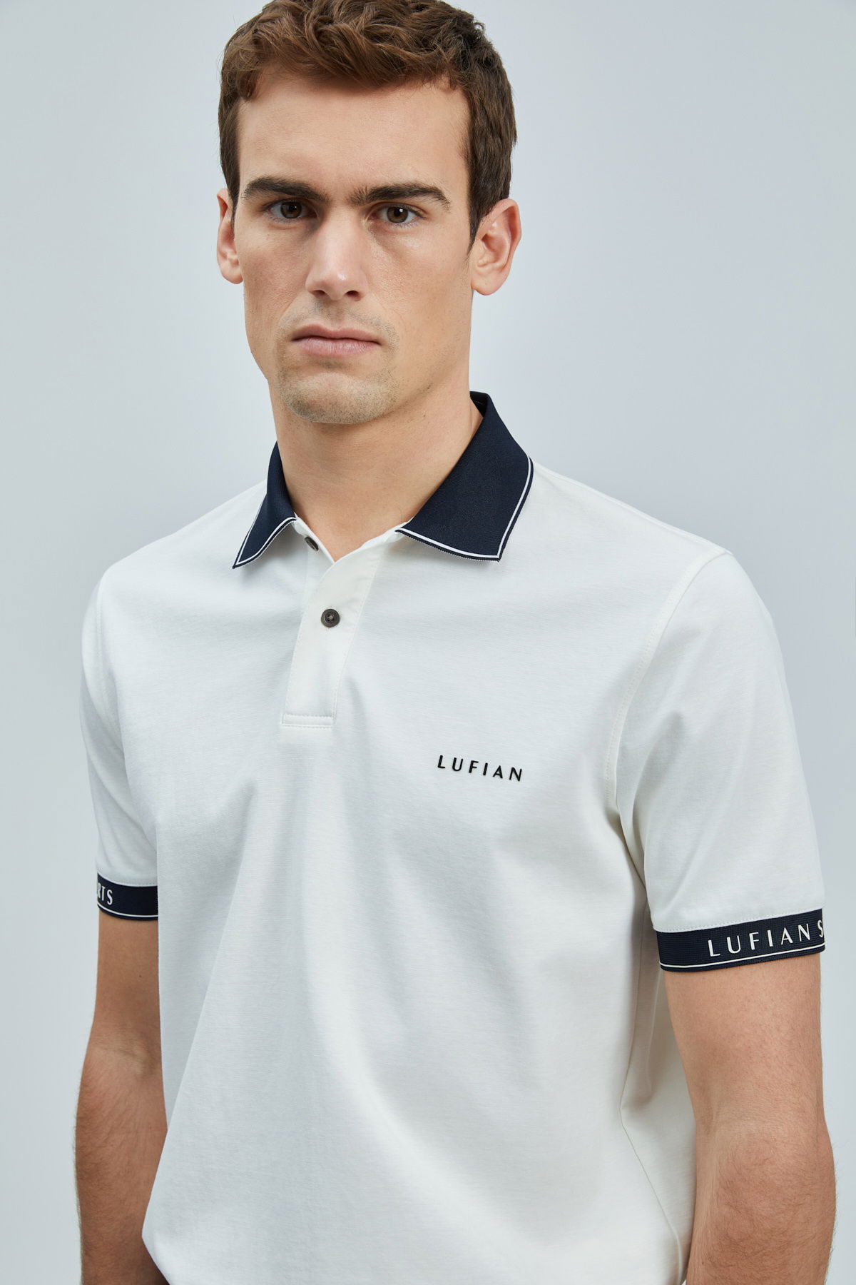 Lufian Erkek Hold Smart Polo T-Shirt 111040226 Kırık Beyaz - 3