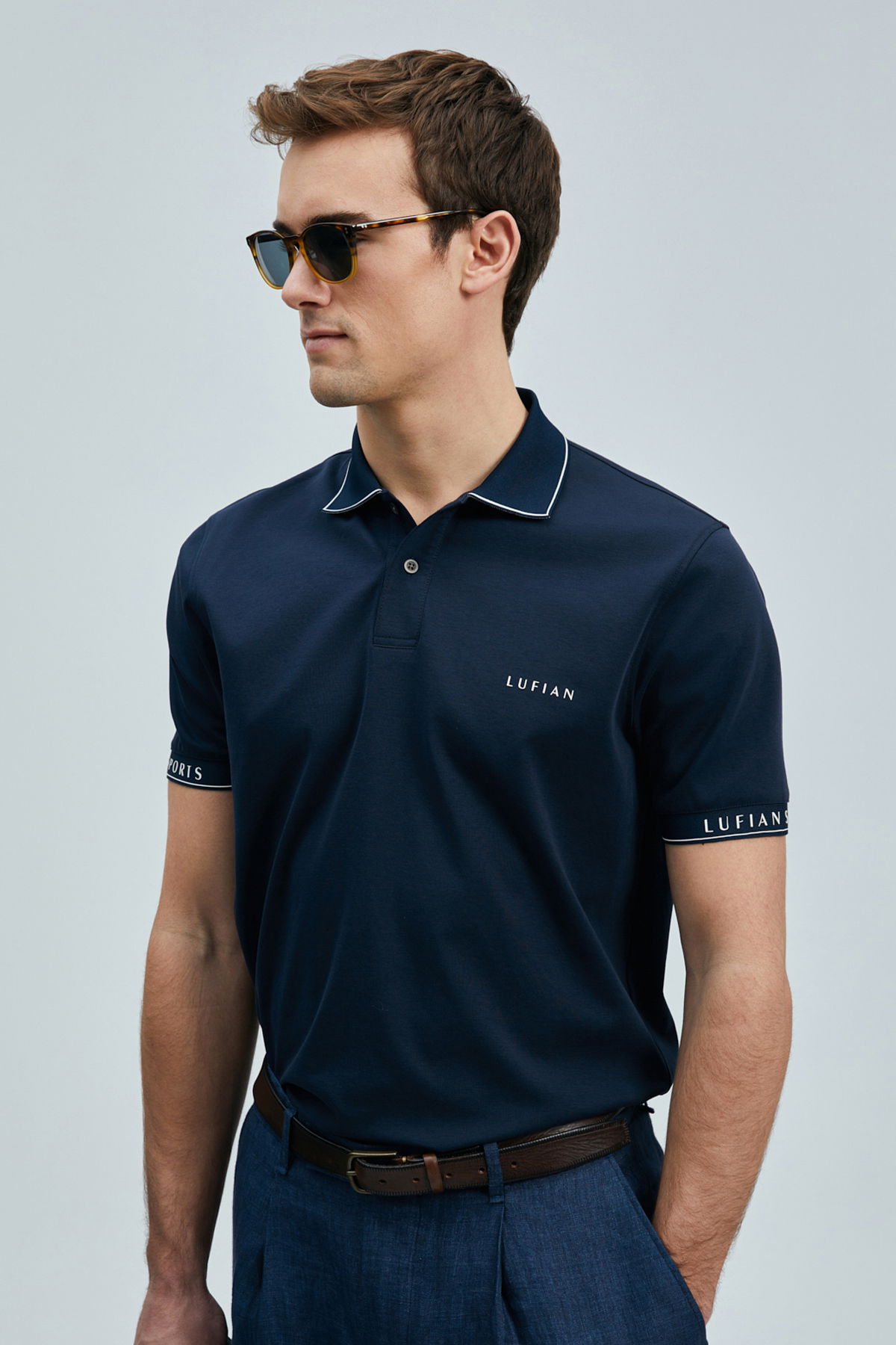 Lufian Erkek Hold Smart Polo T-Shirt 111040226 Lacivert - 2