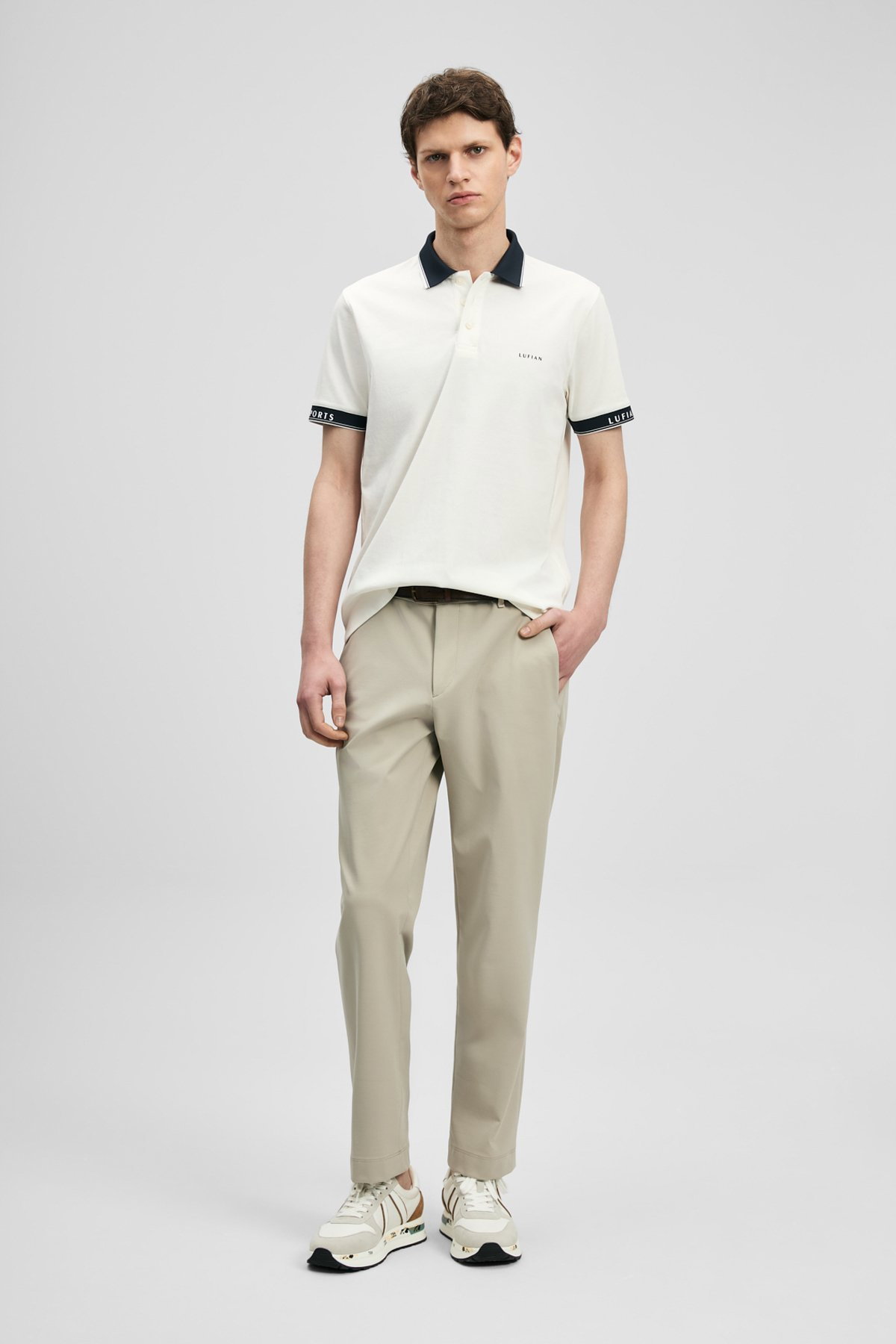 Lufian Erkek Hold Smart Polo T-Shirt 111040251 Kırık Beyaz - 2