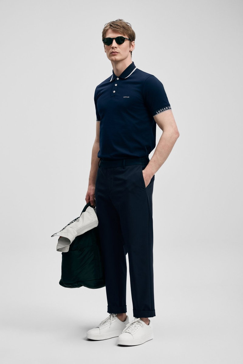 Lufian Erkek Hold Smart Polo T-Shirt 111040251 Lacivert - Lufian