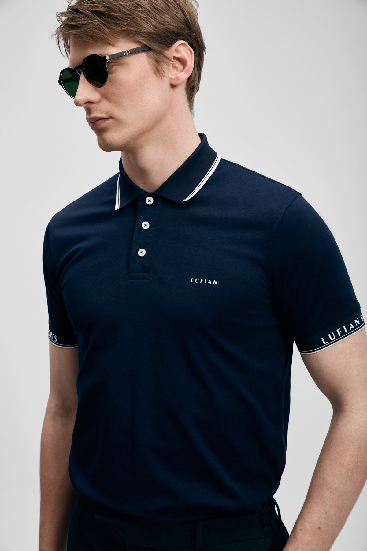 Lufian Erkek Hold Smart Polo T-Shirt 111040251 Lacivert - 2