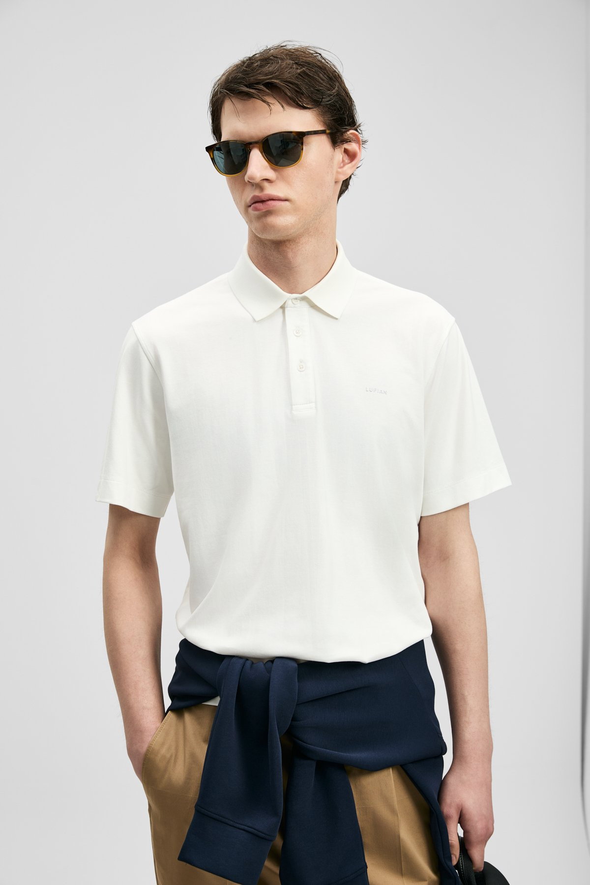 Lufian Erkek Hudson Smart Polo T-Shirt 111040234 Beyaz - 1
