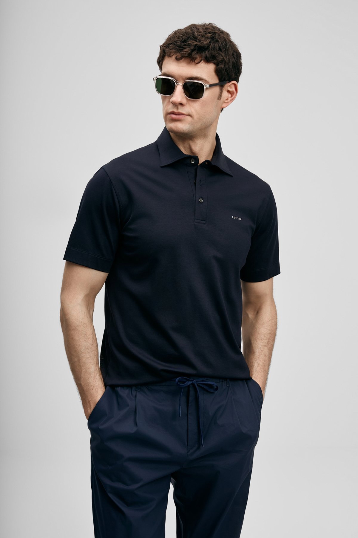 Lufian Erkek Hudson Smart Polo T-Shirt 111040234 Lacivert - 1