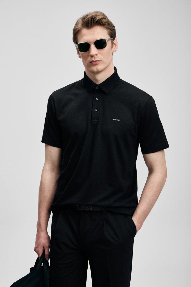 Lufian Erkek Hudson Smart Polo T-Shirt 111040234 Siyah - Lufian
